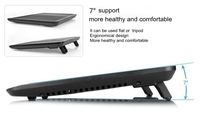 Coussin de refroidissement ergonomique pour ordinateur portable Support en fer pour grand ventilateur unique Refroidisseur d'ordinateur durable avec support réglable en hauteur