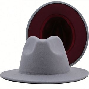 Chapeau Fedora bicolore personnalisé pour femme, motif uni, pour un usage décontracté ou pour une soirée - Product Image 4
