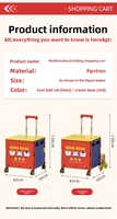 Chariot de courses pliable en plastique pour supermarchés et usage domestique, chariot compact pour monter les escaliers, chariot de camping pliable pour pique-nique et activités de plein air