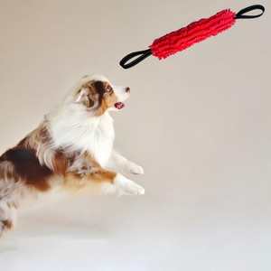 Jouet à mâcher pour chien en chenille de haute qualité pour l'entraînement à l'agilité, jouet interactif d'extérieur à double poignée en bungee écologique pour grands chiens - Product Image 3