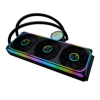 Refroidisseur de processeur liquide Manmu PWM 4 broches avec ventilateur RGB 360 mm AIO avec roulement fluide, faible bruit, dissipateur thermique en plastique pour boîtier d'ordinateur