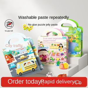 <span class=keywords><strong>Livre</strong></span> d'autocollants en gel amusant pour enfants de 0 à 3 ans, autocollants résistants aux déchirures, véhicules d'ingénierie, jouet éducatif - Product Image 2