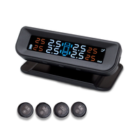 TPMS C260 Système sans fil de surveillance de la pression des pneus Horloge solaire avec écran LCD 4 capteurs externes de pression des pneus