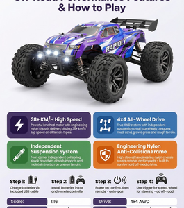 Voiture <span class=keywords><strong>de</strong></span> <span class=keywords><strong>course</strong></span> télécommandée GTR en plastique rechargeable, à quatre roues motrices, haute vitesse, pour l'intérieur, modèle transfrontalier très vendu - Product Image 4