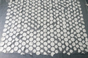 Trắng <span class=keywords><strong>3D</strong></span> Hoa Lưới Thêu Đính Váy Thêu Vải Pháp - Product Image 5