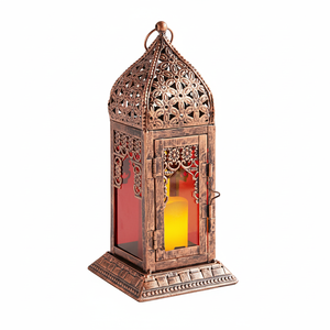 Classic hanging metal moroccan <b>lantern</b> designed for rustic <b>settings</b> romantic decor and spiritual ambiance in indoor spaces - Product Image 1