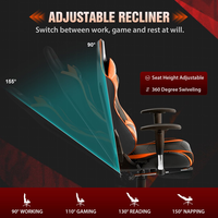 Chaise de jeu 1 pièce Livraison gratuite Chaise de jeu ergonomique en cuir Dossier réglable Siège inclinable Chaise d'ordinateur moderne