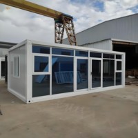 Maison conteneur moderne en panneaux sandwich, unité modulaire préfabriquée en acier pour bureau sur site, villa ou utilisation en parc