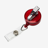 Porte-badge rond robuste en gros avec pince crocodile, sérigraphié pour événements d'entreprise et cadeaux