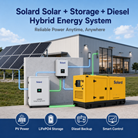 Sistema de Energía Híbrido Solar-Diésel Solard Serie SLD-HES, Batería de Litio LiFePO4, Inversor de 220V/380V/400V/415V, Capacidad Personalizada