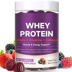 Wei-Eiwit Gummies Met Creatine Monohydraat Collageen 0 Suiker <span class=keywords><strong>Pure</strong></span> Proteïne Bron Spiergummies - Product Image 1