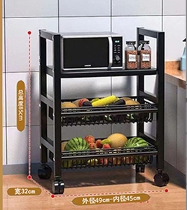 2 3 4 5层旋转拉杆架厨房架旋转架带轮子的浴室储物架 - Product Image 5