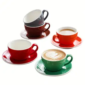 可喜的陶杯带碟子各种尺寸的婚礼派对咖啡杯创意定制标志可接受陶瓷每天