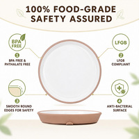 Assiette à ventouse en silicone pour bébé, design minimaliste, pour aliments complémentaires