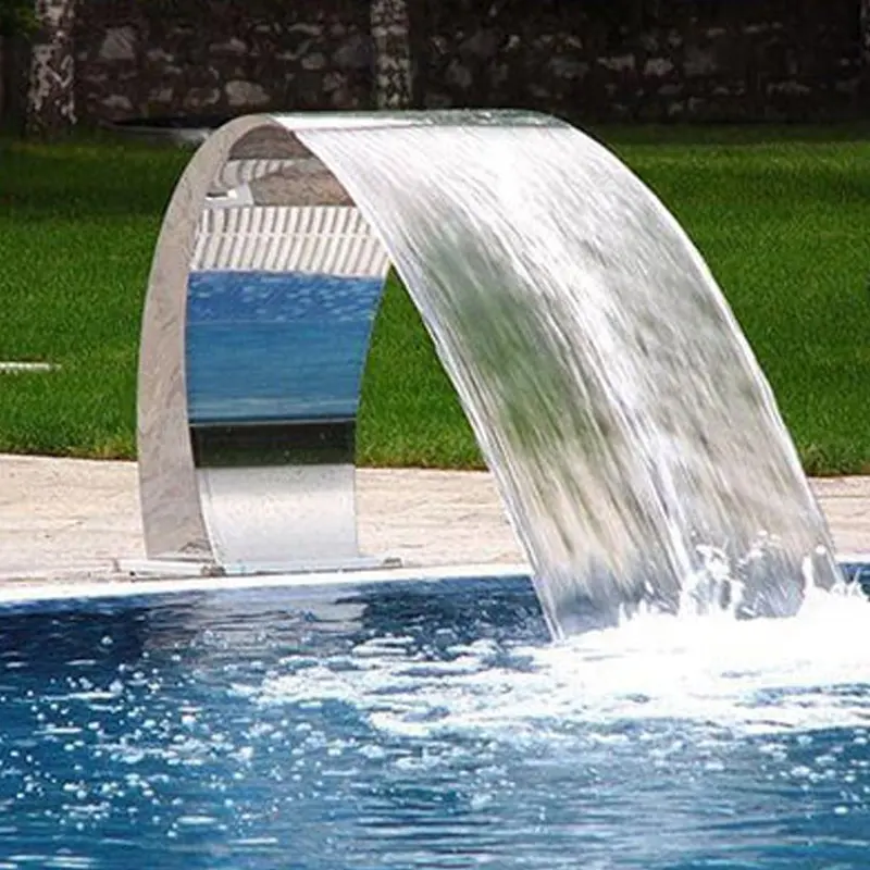 водопад из нержавеющей стали. водопад аквасектор кобра. водопад кобра 500. водопады для бассейнов. водопады для бассейна из нержавейки.