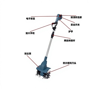 Microcultivador de Litio-Ion Portátil con Pantalla Digital Sin Escobillas, Máquina Agrícola <span class=keywords><strong>para</strong></span> Voltear la Tierra, Pequeña Azada Eléctrica <span class=keywords><strong>para</strong></span> Excavar - Product Image 1