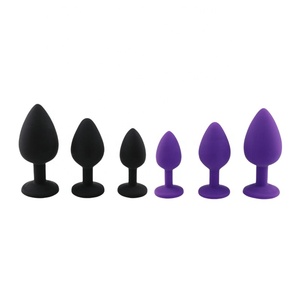 Jouet pour adultes Butt Plug avec diamant en cristal S&M Jouets anaux pour gays Jouet anal en silicone 3 pièces Jouets sexuels Ensemble d'entraînement anal - Product Image 4