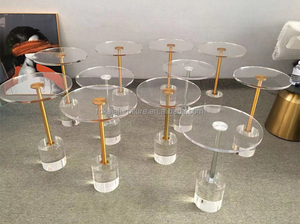 โต๊ะ<span class=keywords><strong>กาแฟ</strong></span>อะคริลิคขนาดเล็กโต๊ะข้างกลมโปร่งใสปรับแต่งได้สำหรับงานแต่งงาน - Product Image 3