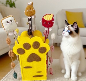 Juguete de Peluche con Forma de Comida, Varita para Gatos con Papel Arrugado y Campana para Juego Interactivo - Product Image 2