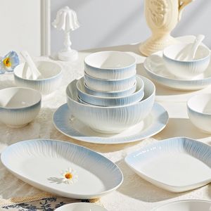 High Quality Control Creative Design Embossed Ceramic Dinnerware <b>Sets</b> for Households & Hotels-<b>Microwave</b> & Dishwasher Safe - Product Image 6