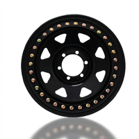 Nuevas Llantas de Acero de 15 Pulgadas con Diseño Multirradio, 100mm PCD, Orificio Triangular, Acabado Negro Antideslizante para SUV, JEEP, Todoterreno y Autos de Pasajeros