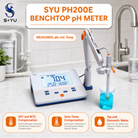 SYU PH200E pH Meter dengan ATC dan MTC Auto Temp Compensation, Penyimpanan 50 Data, Digital Lab pH Tester, Pengukur Kualitas Air Keran
