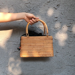 Bolso de Mano de Ratán Marrón Hecho a Mano, Tejido con Paja, Estilo Retro, para Playa, Viajes, Moda, Bolso de Mensajero para Mujer - Product Image 1