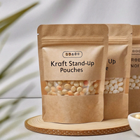 Pochette debout Offre Spéciale sac de café en papier kraft emballage BOPP sacs alimentaires biodégradables avec fenêtre pour nouilles gelée et huile d'olive