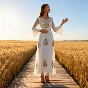 Abaya élégante sur mesure en polyester brodé de luxe pour femmes musulmanes, avec tissu de haute qualité - Product Image 4