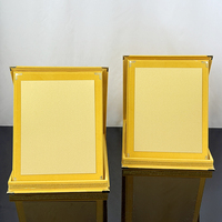 Boîte en velours pliable jaune avec plaque dorée pour certificat MH-FJ0058