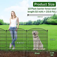 Clôture de jardin décorative en acier, clôture pour chien sans creuser, antirouille, 3 mètres de haut, revêtement poudré, design moderne pour usage extérieur