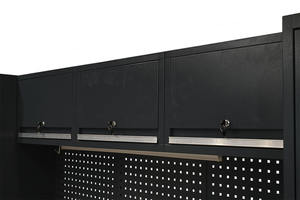 Système d'armoire à outils de <span class=keywords><strong>garage</strong></span> modulaire multifonctionnel OEM avec panneau perforé, établi et rangement verrouillable - Product Image 6