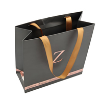 Coffret cadeau personnalisé pour la Saint-Valentin, sac de shopping en papier épais avec cordon torsadé, impression de logo en feuille d'argent à chaud