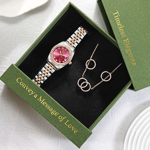 Luxury <strong>Fashion</strong> Women <strong>Watch</strong> Jewelry Gift <strong>Set</strong> Elegant Stainless Steel Quartz Wristwatch Acrylic Necklace Bracelet <strong>Set</strong> Business - Product Image 4
