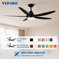 Ventilateur de plafond LED avec lumière, moteur BLDC 40-56 pouces, télécommande, 5 pales en ABS, pour villa, salon, salle à manger, chambre, fabrication OEM ODM
