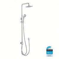 Colonne de douche murale en laiton chromé avec mitigeur, ensemble de robinetterie, jet pluie et massage, pour usage hôtelier, barre coulissante, réglages ajustables, douche ABS