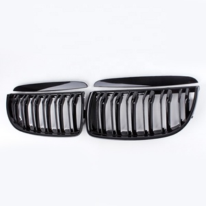 Calandre avant en ABS pour <span class=keywords><strong>BMW</strong></span> série <span class=keywords><strong>3</strong></span> E90 E91 2005 à 2008, grille de pare-chocs noir brillant, double lame, <span class=keywords><strong>prix</strong></span> d'usine - Product Image 1
