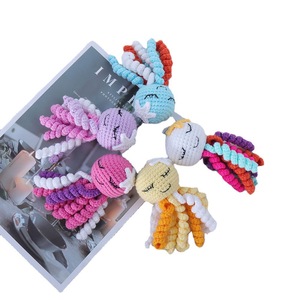 Brillantes Juguetes de Peluche de <span class=keywords><strong>Ganchillo</strong></span> de <span class=keywords><strong>Pulpo</strong></span> Unisex 100% Algodón, Sonajeros de Animales Marinos <span class=keywords><strong>para</strong></span> Bebés, Mini Amigurumi de <span class=keywords><strong>Ganchillo</strong></span> con Relleno de Algodón PP - Product Image 2