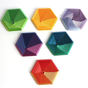 Jouets anti-stress créatifs en forme d'hexagone spiralé, design visuel fractal, imprimés en 3D pour la décoration de bureau - Product Image 1