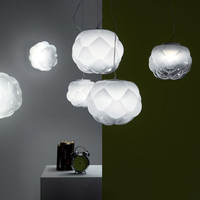 Lustre moderne minimaliste en verre blanc, luminaire suspendu créatif en forme de nuage pour la décoration de hall, café, restaurant