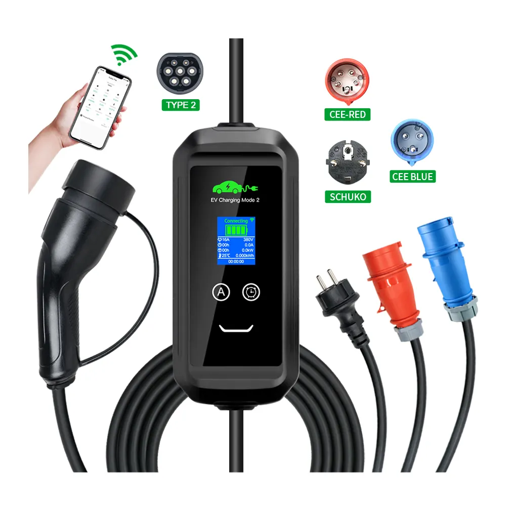 3.6KW 16A 1P APP Type 2 GBT Type 1 IEC 62196 SAE J1772 EVSE véhicule électrique chargeur ev 16a 32kw pour volvo