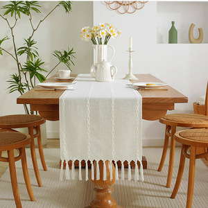 Nappe de gros Summer <span class=keywords><strong>Anne</strong></span>'s Simple Floral brodé avec pompon pour la maison ou l'hôtel Chemin de table - Product Image 6