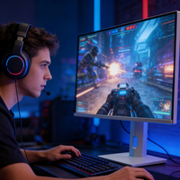 Moniteur de jeu PC 4K haute résolution sans bordure avec base relevable Type-C, 27 pouces, 4K 60Hz