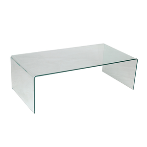 Mesa de Centro de Vidrio Extensible Giratoria en Forma de S, Moderna, con Tapa Redonda de Metal Negro Templado, Muestra Gratuita de Lejiang - Product Image 1