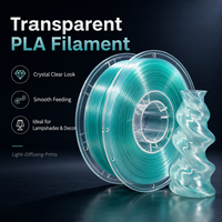 Filamento PLA Transparente al por Mayor, 1.75mm, Opciones Multicolor Cristalinas, Bobina de 1kg para Impresoras 3D FDM/FFF, para Lámparas LED
