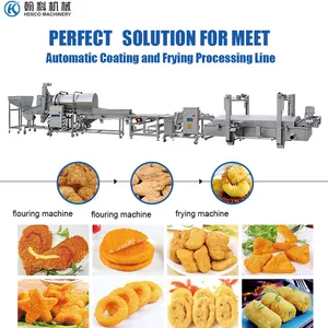 automatic feeding fried chicken thighs  fried chicken wings  popcorn chicken 360 degree breading machine outer coat flouring