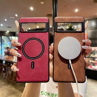 Étui de téléphone portable en cuir PU de charge sans fil magnétique de luxe pour Google Pixel 9 Pro XL 8 Pro 8A 7A couverture de téléphone antichoc