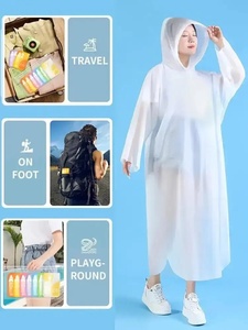 Disposable Adult Waterproof <strong>Rain</strong> <strong>Poncho</strong> with Hood Emergency Portable Plastic Raincoat for Hiking Travel <strong>Festival</strong> - Product Image 6
