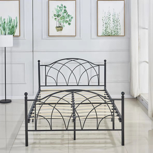 Base de Cama Metálica Ajustable con Soportes para Cabecera y Piecera, Tamaño Individual/Matrimonial/Queen/<span class=keywords><strong>King</strong></span> - Product Image 1