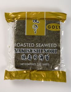 Feuilles <span class=keywords><strong>d</strong></span>'algues nori croustillantes séchées FD chinoises (emballage sous vide nutritif) au goût wasabi pour les boulettes de riz onigiri et les sushis - Product Image 4